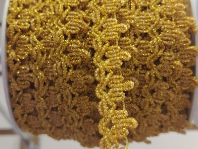 Cinta De Encaje Dorado 10cm — MKS Mercería