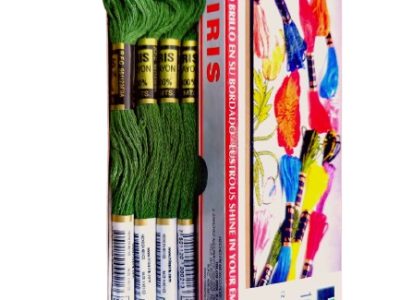 Hilo Iris Para Bordar Madeja Color Verde Oscuro — MKS Mercería